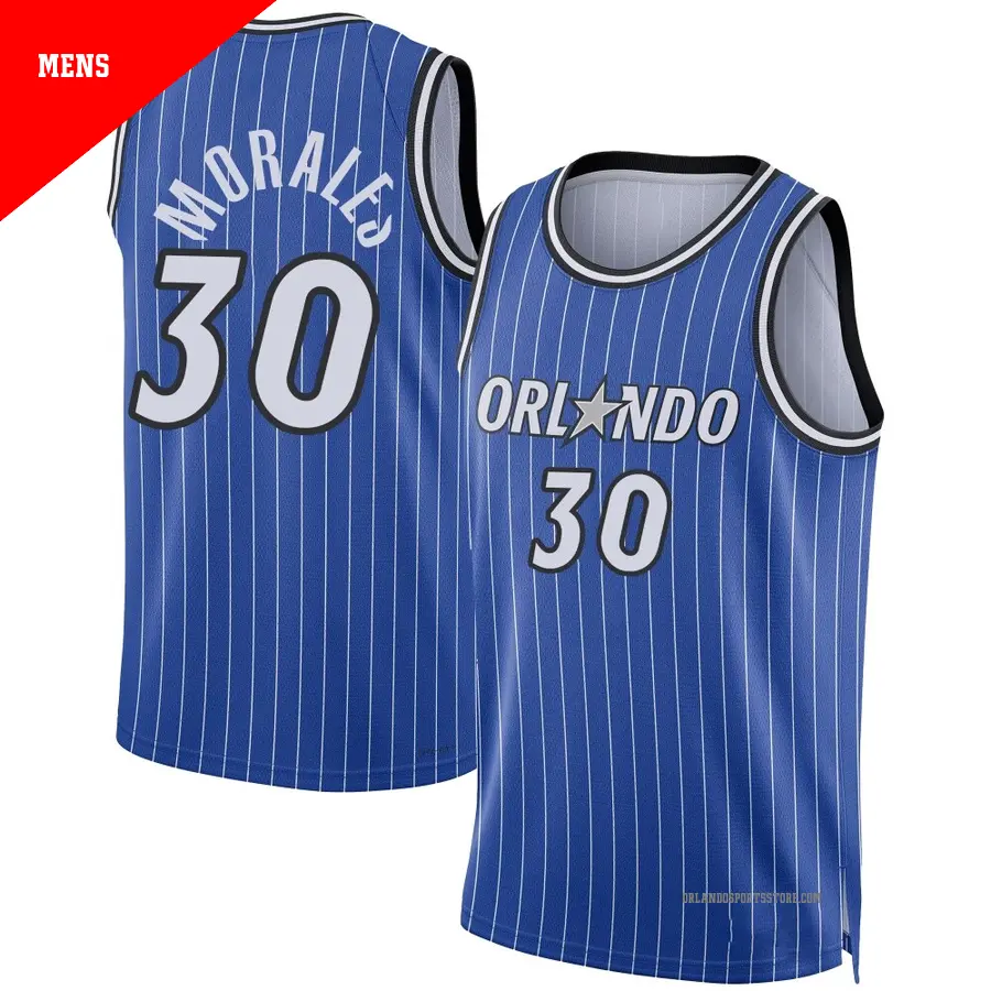 ＃30 Men's Alex Morales Orlando Magic 2024/25 Swingman Blue Icon Edition Jersey