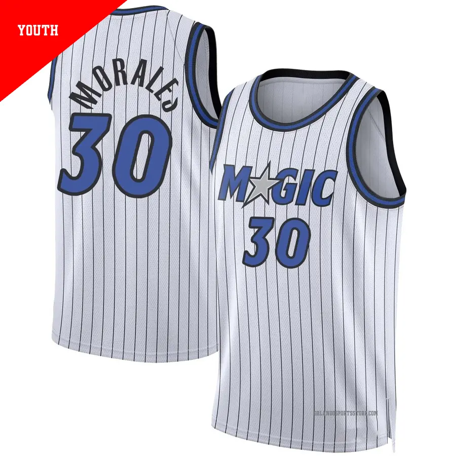 ＃30 Youth Alex Morales Orlando Magic 2024/25 Swingman White Association Edition Jersey